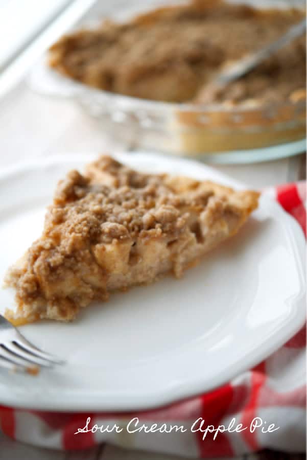 Change up your ordinary apple pie with this version made with a sour cream apple filling topped with buttery streusel. 