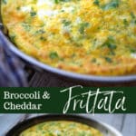 This Broccoli and Cheddar Frittata is made with four ingredients in less than 30 minutes. It's a great way to feed breakfast for a crowd!