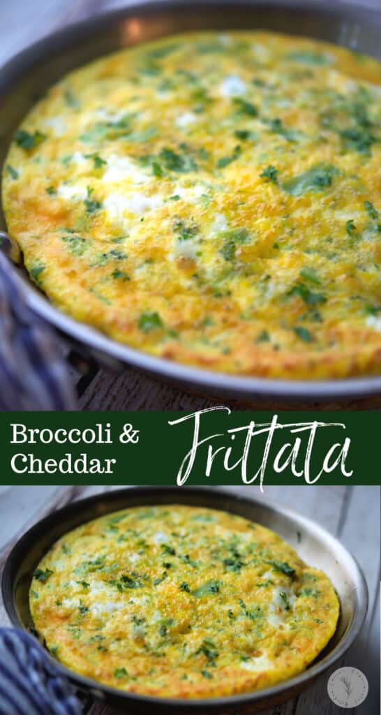 This Broccoli and Cheddar Frittata is made with four ingredients in less than 30 minutes. It's a great way to feed breakfast for a crowd!