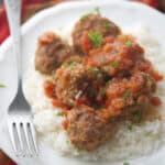 Mexican Meatballs made with ground beef, taco seasoning, pico de gallo and cheese are cooked in the crock pot for tasty weeknight dinner.