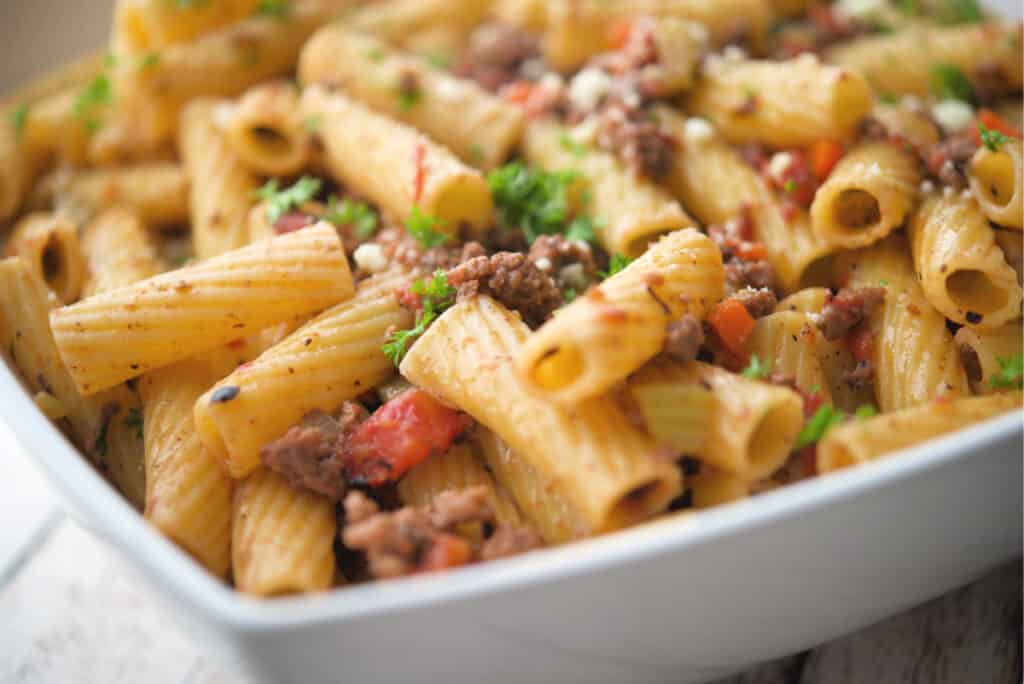 Rigatoni with Italian Meat Sauce