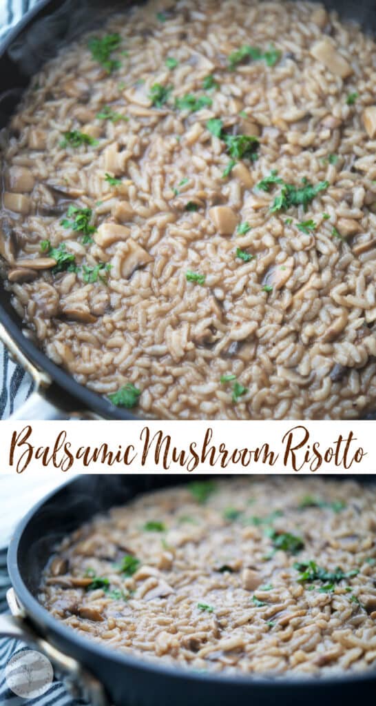 Balsamic Mushroom Risotto is a creamy, Italian rice side dish made with fresh Portobello mushrooms and Arborio rice.