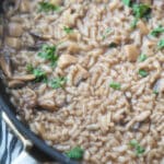 Balsamic Mushroom Risotto is a creamy, Italian rice side dish made with fresh Portobello mushrooms and Arborio rice.