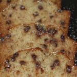 This Banana Chocolate Chip Bread recipe is a long time family favorite and makes a tasty breakfast or afternoon snack. 