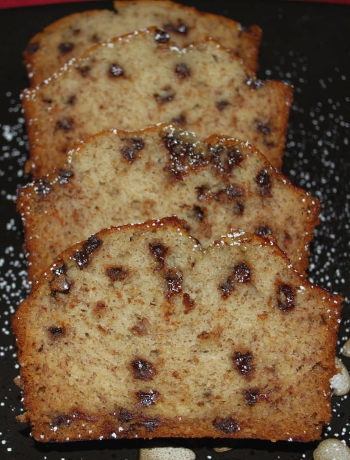 This Banana Chocolate Chip Bread recipe is a long time family favorite and makes a tasty breakfast or afternoon snack. 