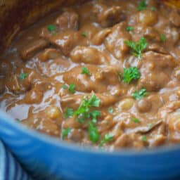 Beef Bourguignon in Dutch oven