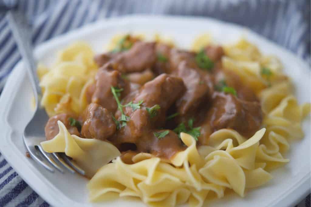 Beef Bourguignon on a plate