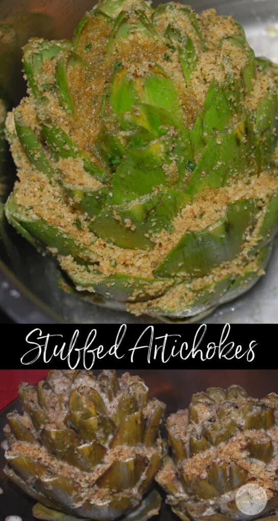 Whole artichokes stuffed with Italian seasoned breadcrumbs, grated Pecorino Romano cheese, spices and olive oil. 