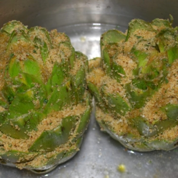 Stuffed Artichoke before cooking