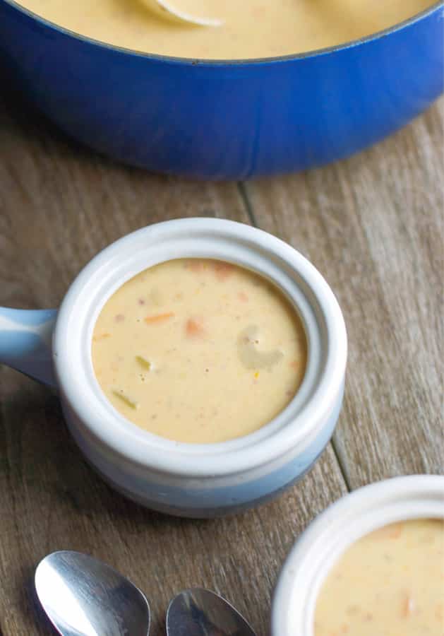 This creamy Ham and Potato Soup made with Yukon gold potatoes, ham and vegetables is a tasty way to to utilize leftovers. 