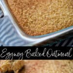 This Eggnog Baked Oatmeal made with five simple ingredients is perfect when feeding a crowd and a festive way to eat breakfast!