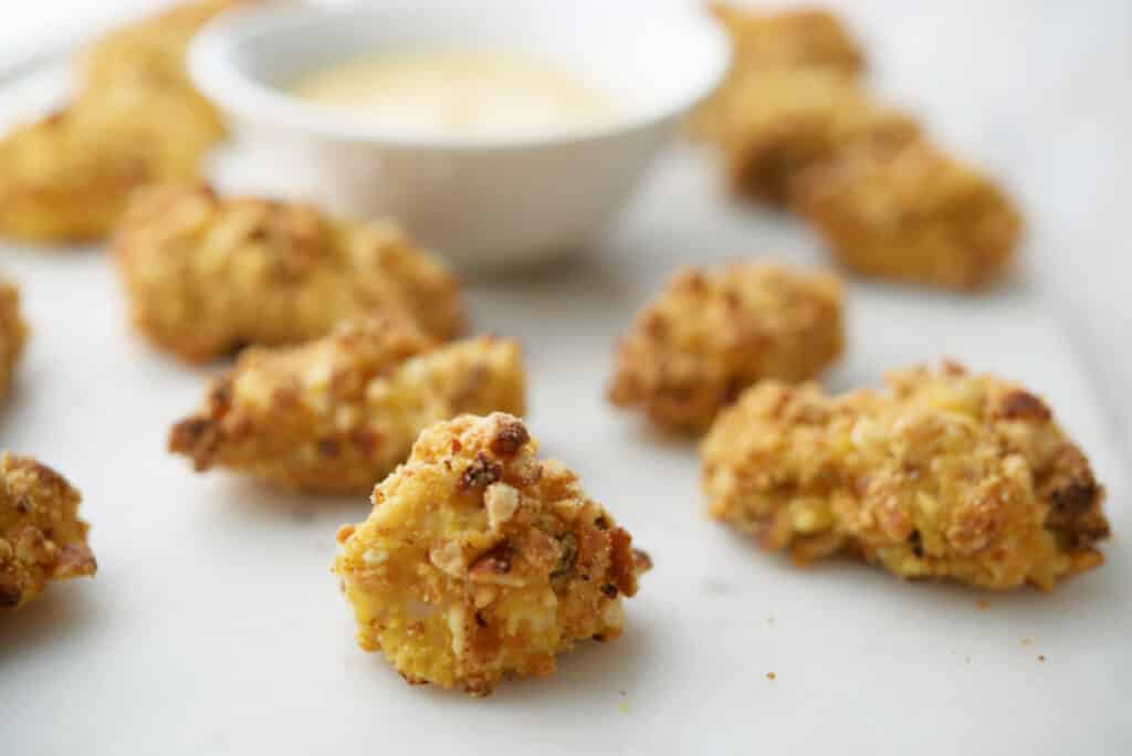 Honey Mustard Onion Pretzel Chicken Nuggets