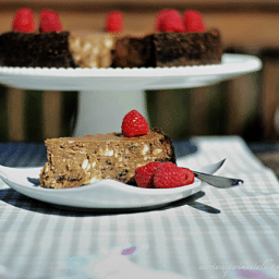triple chocolate raspberry hazelnut cheesecake