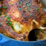 This whole roasted Cajun Chicken is so flavorful & easy to make with only three ingredients, it will be your new favorite Sunday dinner roast.