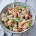 Italian Beans and Rice made in the slow cooker with Cannellini beans, fire roasted tomatoes, fennel and pesto.