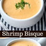 A collage photo of Shrimp  Bisque