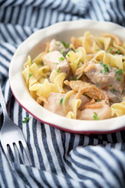 Skillet Mushroom and Onion Chicken is a super easy, delicious weeknight meal that can be ready in 30 minutes.