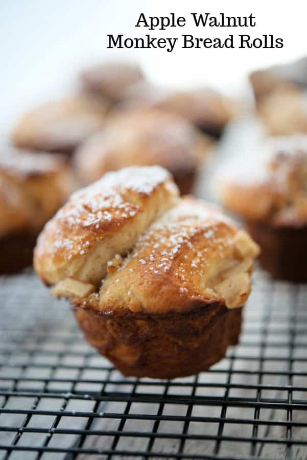 Monkey bread rolls on a wire rack