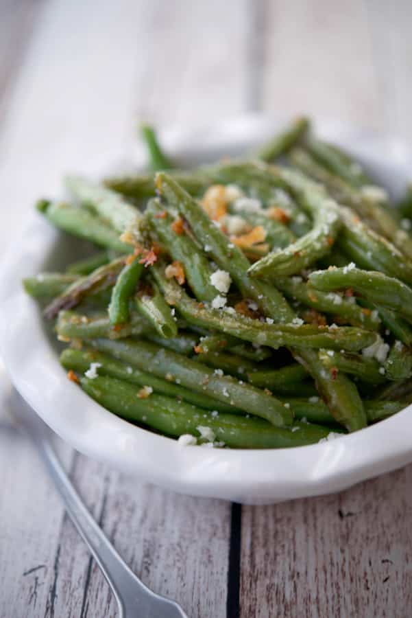 Parmesan Roasted Green Beans go perfectly with any meal. 