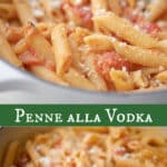 Penne alla Vodka made with a creamy, vodka tomato sauce is one of our favorite recipes to make during family gatherings.