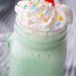 This copycat recipe for McDonald's Shamrock Shake is super tasty and easy to make with only four ingredients.