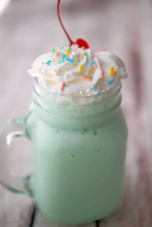 This copycat recipe for McDonald's Shamrock Shake is super tasty and easy to make with only four ingredients.