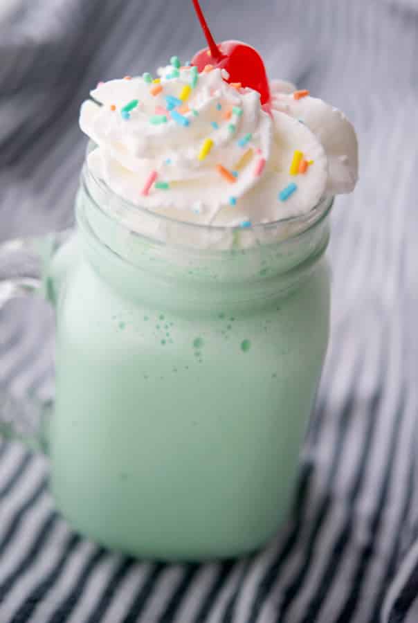 This copycat recipe for McDonald's Shamrock Shake is super tasty and easy to make with only four ingredients.