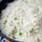 Italian Arborio rice, butter, shredded Asiago cheese and chicken broth make this deliciously creamy Asiago Risotto.