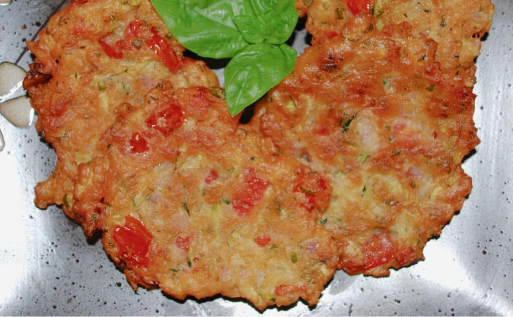 Greek Tomato Zucchini Fritters