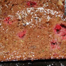 Hazelnut Chocolate Raspberry Zucchini Quick Bread