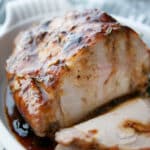 Boneless center cut pork loin topped with honey, fresh rosemary and a balsamic glaze; then roasted until tender and juicy. 