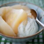 Tequila Poached Pears with ice cream