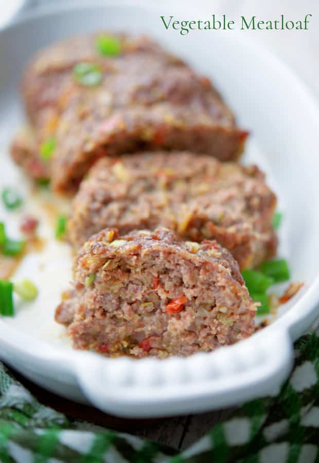 Vegetable Meatloaf made with lean ground beef, Knorr Vegetable Mix, eggs and Panko breadcrumbs is super flavorful and easy to make. 