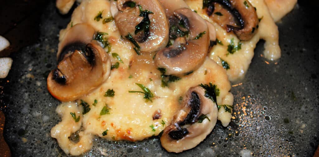 chicken marsala on a plate