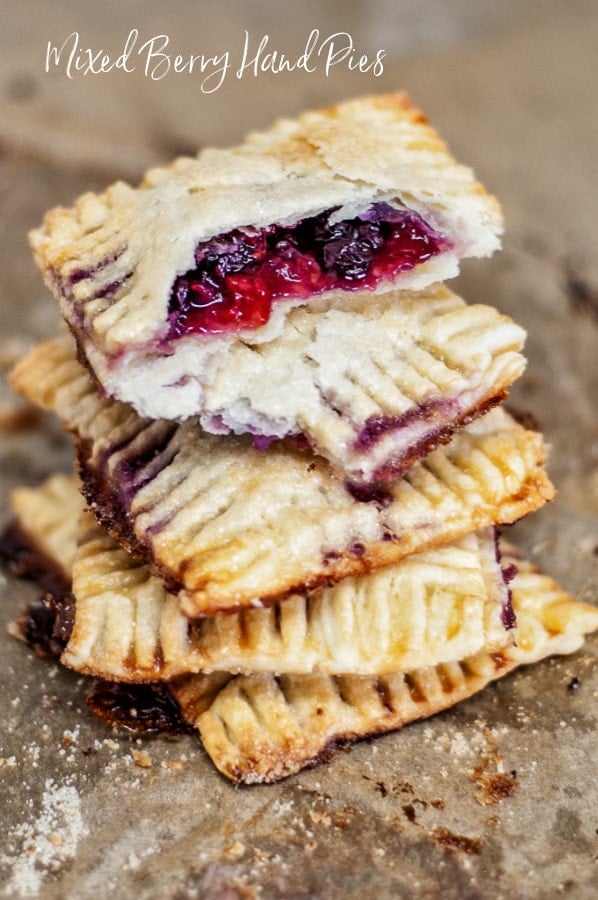 Hand pies made with three kinds of berries. 