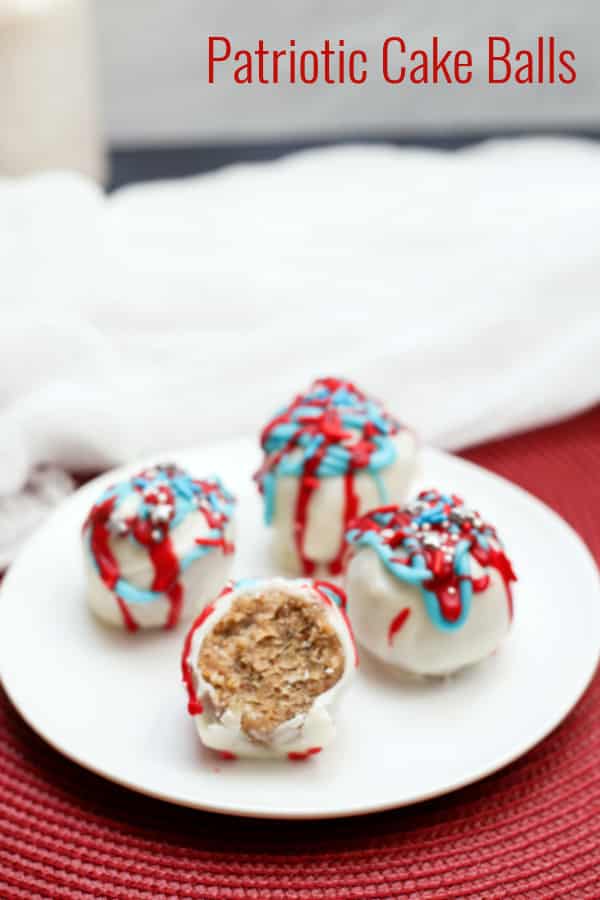 These cake balls are a super fun, easy treat for the kids to make to celebrate all of the USA's patriotic holidays. 