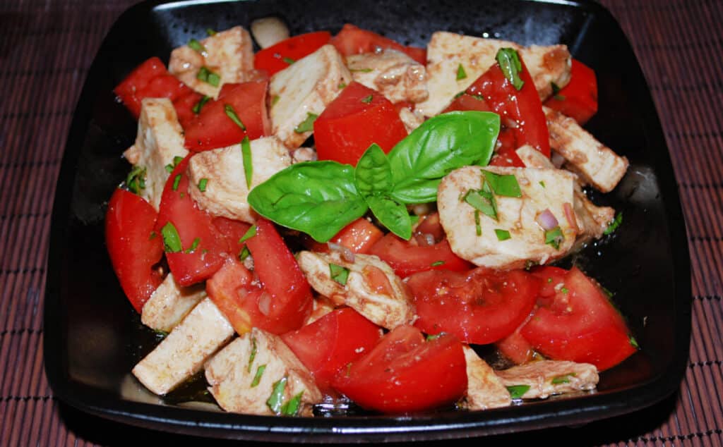 Tomato and Fresh Mozzarella Salad in a bowl