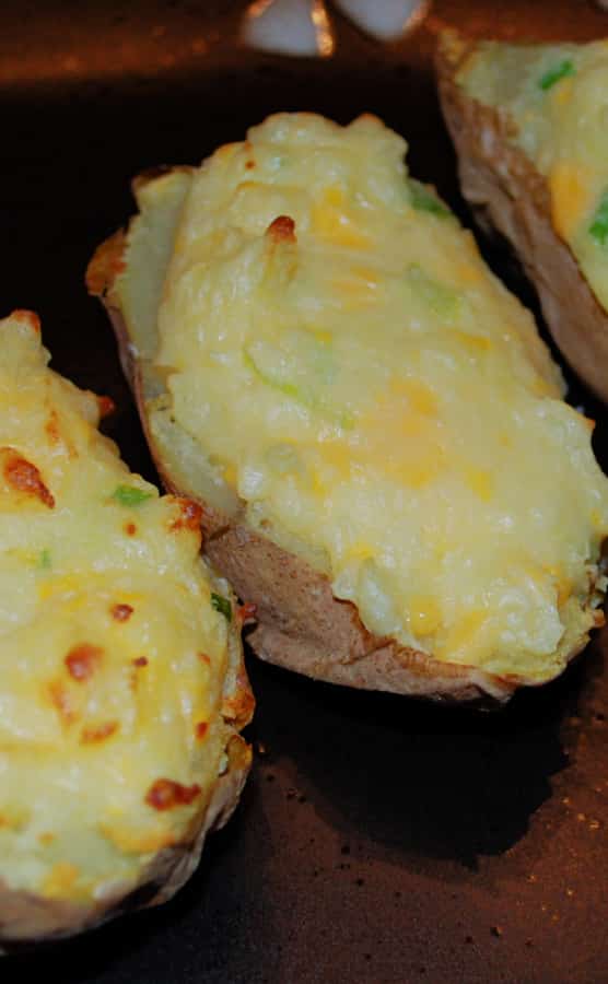 Twice Baked Potatoes on a plate. 