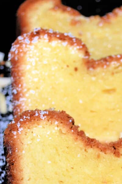 Vanilla Almond Pound Cake made with cream cheese, butter, almond extract and vanilla pudding is super moist and delicious. 