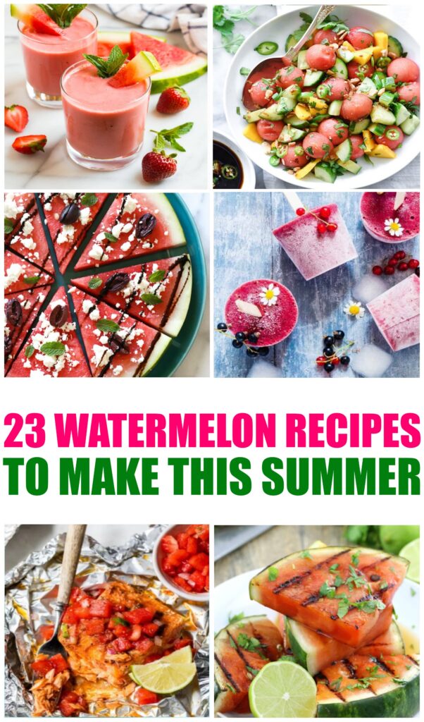 23 Watermelon Recipes collage photo