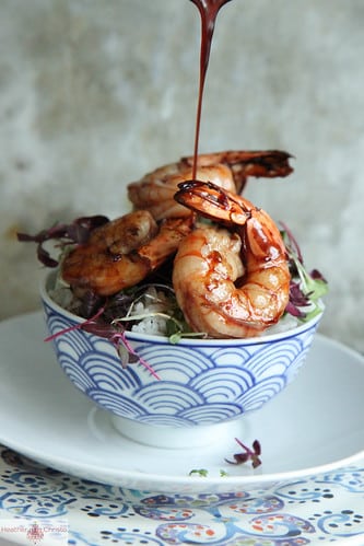 Pomegranate Shrimp in a bowl