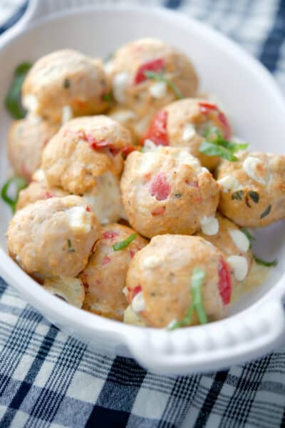 Caprese Chicken Meatballs