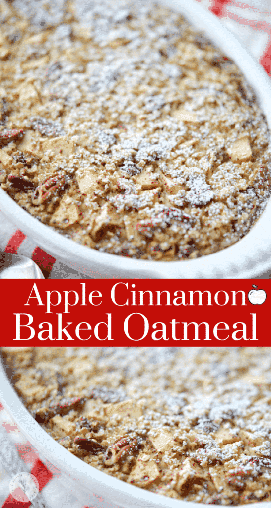 Apple Cinnamon Baked Oatmeal made with McIntosh apples, oats, brown sugar and pecans is a tasty way to start your day. 