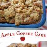 Apple Coffee Cake made with chopped apples and sour cream; then topped with a cinnamon walnut buttery topping is the perfect fall dessert. 