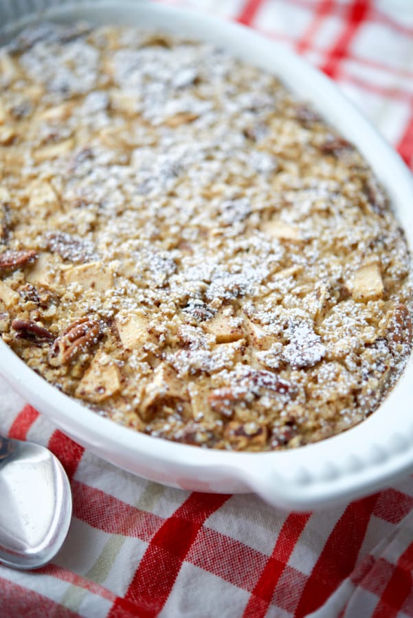 Apple Cinnamon Oatmeal in a dish 