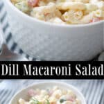 Dill Macaroni Salad made with English cucumbers, tomatoes and a sour cream and fresh dill dressing is super tasty. 