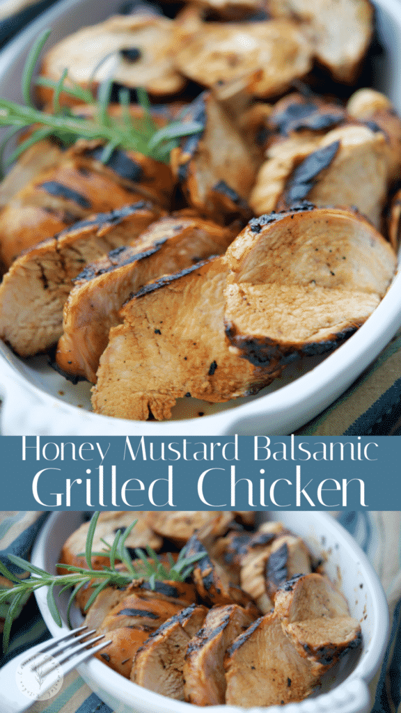 Boneless chicken breasts marinated in honey, Dijon mustard and balsamic vinegar; then grilled until golden brown. 