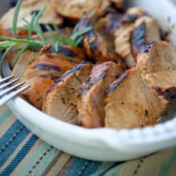 Honey Mustard Balsamic Grilled Chicken in a dish