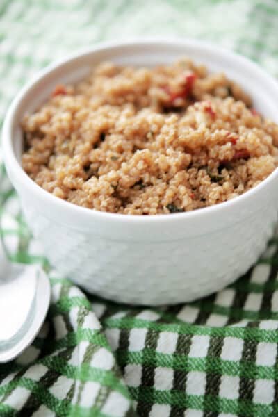 Quinoa Salad with sun dried tomatoes and balsamic vinaigrette