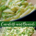 Cavatelli and Broccoli is a classic Italian pasta dish made with an eggless pasta, fresh broccoli and roasted garlic. 